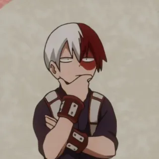 🤔 Shoto Todoroki My Hero Academia Anime, My Hero Academia, Shoto Todoroki, Réflexion, Personnage, Moitié froid, moitié chaud, Héros telegram sticker