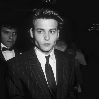 ⛓ Johnny Depp 演员, 名人, 肖像, 男人, 黑白 telegram sticker