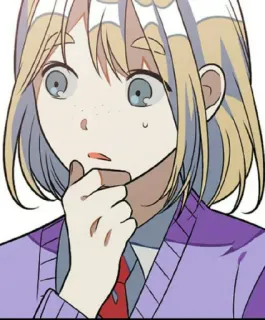 🧐 anime, girl, thinking, cute, surprised, school uniform telegram sticker