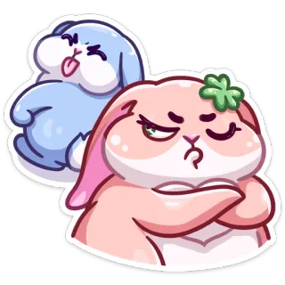 😠 кролик, зайчик, милый, мультяшный, животные, стикер telegram sticker