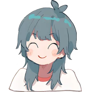 🤗 动漫, 女孩, 卡通, 可爱, 微笑, 角色, 插图 whatsapp sticker