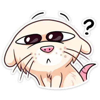 ❓ Hund, Fragezeichen, verwirrt, Cartoon, Aufkleber telegram sticker