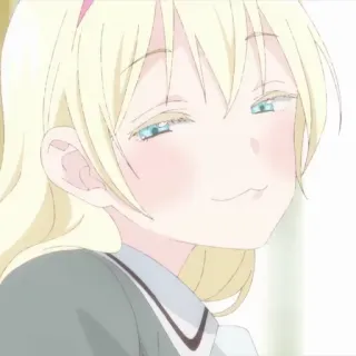 👀 Anime, Mädchen, Süß, Blond, Schuluniform telegram sticker