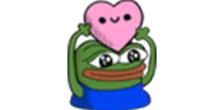 ❤️ Pepe the Frog pepe, frog, cute, love, heart telegram sticker
