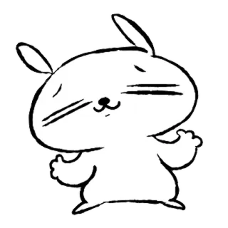 💞 conejo, conejito, animal, mono, dibujos animados, dibujo whatsapp sticker
