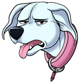 😫 perro, dibujo animado, animal, pegatina, lengua, mascota telegram sticker