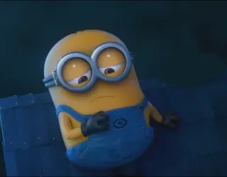 😔 Minion Despicable Me minion, despicable me, cartoon character, animated, sad, gloomy telegram sticker