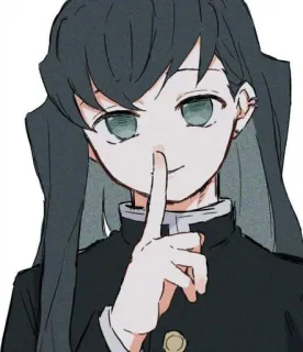 ☁️ Anime, Silenzio, Silenzio, Dito, Carino whatsapp sticker