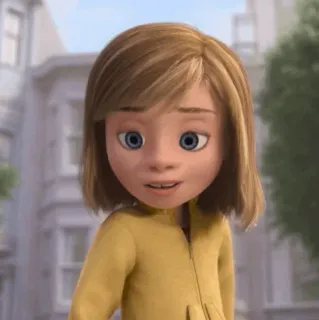 🤖 Riley Andersen Inside Out cartone animato, animato, ragazza, personaggio, Riley, Inside Out, Disney telegram sticker