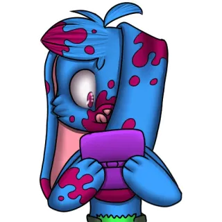 🎮 dessin animé, illustration, lapin, animal, mignon, jeu, téléphone portable telegram sticker