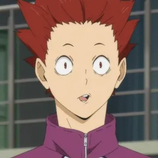 🍁 Tendō Satori Haikyuu!! อนิเมะ, ไฮคิว!!, เท็นโด ซาโตริ, ตัวละคร, การ์ตูน, ผมแดง telegram sticker