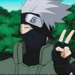🌌 Kakashi Naruto anime, kakashi, naruto, cartoon, peace sign telegram sticker