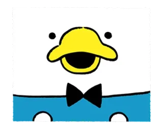 🐮 duck, animal, cartoon, cute, bowtie, kawaii telegram sticker