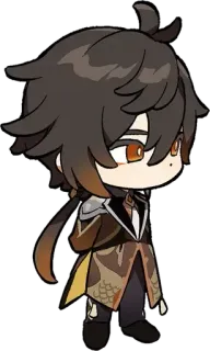 😶 Zhongli Genshin Impact anime, video game, genshin impact, zhongli, character, cute telegram sticker