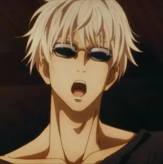 ♥ Gojo Satoru Jujutsu Kaisen Anime, Gojo, Gojo Satoru, Jujutsu Kaisen, Personnage, Lunettes, Manga telegram sticker