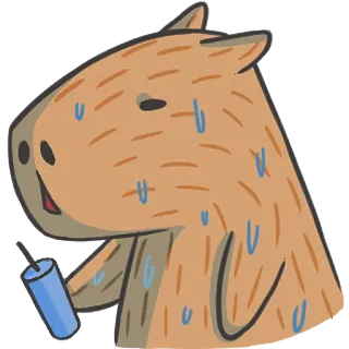 🤒 capybara, animal, sweating, exercise, gym telegram sticker