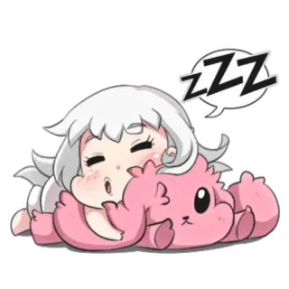 🌙 ZZZ slaap, slapen, schattig, kawaii, cartoon, zzz, dutje whatsapp sticker