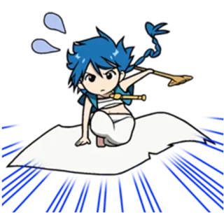 🙁 Anime, Manga, Alfombra mágica, Fantasía, Chibi, Dibujos animados whatsapp sticker