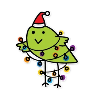 🎅 새, 크리스마스 트리, 크리스마스, 논바이너리 자긍심, 조명, 축제 telegram sticker