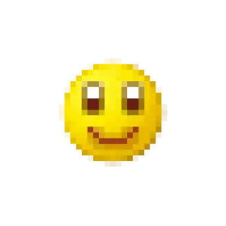 🙂 Emoji, Pixel art, Sonrisa, Amarillo, Pixelado whatsapp sticker