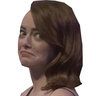 😋 Emma Stone 유명인, 여배우, 밈, 웃긴, 표정, 얼굴 telegram sticker