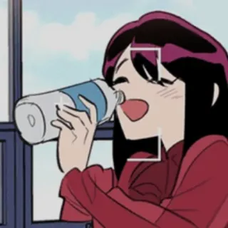 ☺ Anime, Cartoon, Frau, Trinken, Wasserflasche, Charakter whatsapp sticker