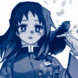 ✉️ Kanzaki Aoi Demon Slayer Anime, Demon Slayer, Kanzaki Aoi, Dziewczyna, Słodkie, Niebieski telegram sticker