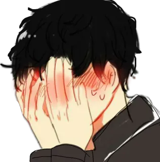 😳 anime, avergonzado, sonrojado, personaje, kawaii telegram sticker
