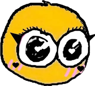 👀 emoji, kawaii, cute, blush, heart telegram sticker