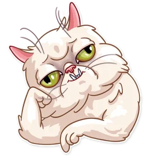 😼 gato, gruñón, animal, divertido, meme, sticker, dibujo telegram sticker