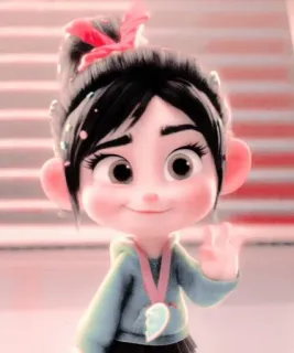 🎀 Vanellope von Schweetz Wreck-It Ralph Vanellope, Detona Ralph, Disney, personagem de desenho animado, animado, fofo whatsapp sticker