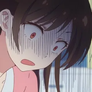 😱 Anime, Cô gái, sợ hãi, lo lắng, sốc, Phim hoạt hình whatsapp sticker