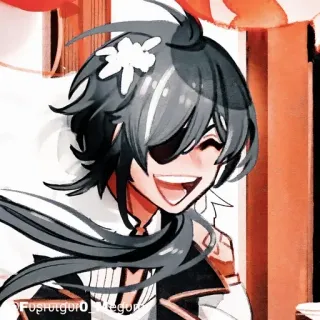 🔲 Kaeya Genshin Impact アニメ, 原神, ガイア, キャラクター, ゲーム telegram sticker