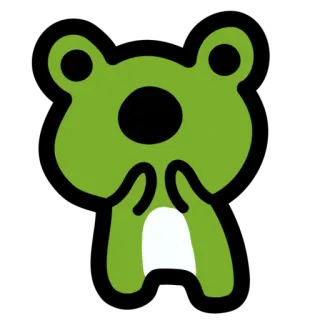 😦 rã, verde, desenho animado, animal, fofo, simples, minimalista telegram sticker