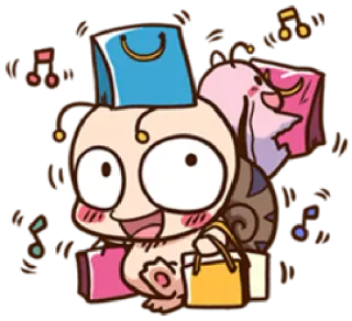 🛍 Cartoon, Shopping, Taschen, Süß, Figur telegram sticker
