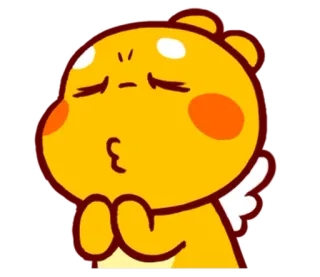 🌝 милый, мультик, очаровательный, желтый, персонаж whatsapp sticker