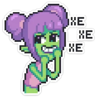 😈 XE XE XE Pixelkunst, Alien, Digitale Kunst, Charakter whatsapp sticker