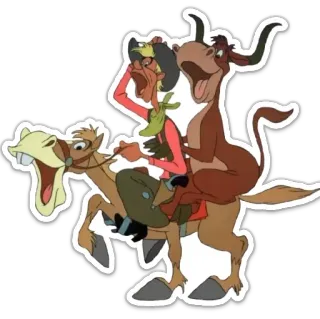 🎤 Kreskówka, Zwierzę, Postacie, Western telegram sticker