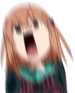 🤯 anime, zszokowany, zaskoczony, przesadny, kreskówka, krzyczący telegram sticker
