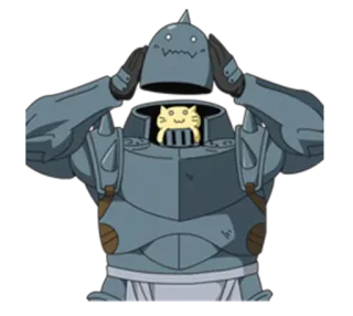 😺 Alphonse Elric Fullmetal Alchemist Anime, Rüstung, Cartoon, Katze telegram sticker