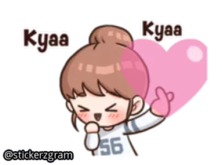 😍 Kyaa Kyaa Anime, Lindo, Kawaii, Corazón, Amor, Chica, Dibujos animados telegram sticker