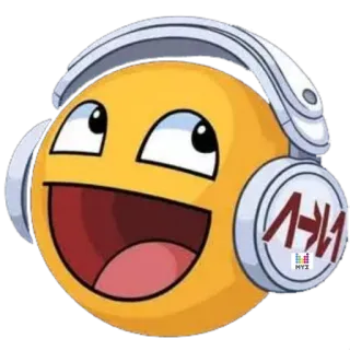 😃 smiley, fones de ouvido, meme, emoji telegram sticker