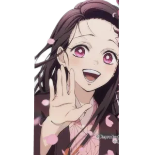 👋 Nezuko Kamado Demon Slayer Anime, Manga, Nezuko, Demon Slayer, Cartoon telegram sticker
