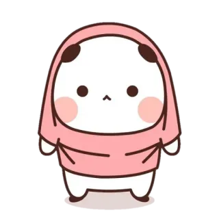 🍯 น่ารัก, คาวาอิ, การ์ตูน, สติกเกอร์, สีชมพู, เสื้อฮู้ด, ตัวละคร telegram sticker