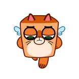 😔 кот, мультфильм, стикер, милый, ангельские крылья whatsapp sticker