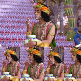 😋 Krishna divindade hindu, espiritual, cultura indiana, figura religiosa telegram sticker
