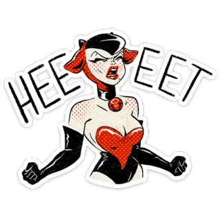 ⭐ HEE-EET Pin-up, Kartun, Iblis, Komik, Wanita telegram sticker