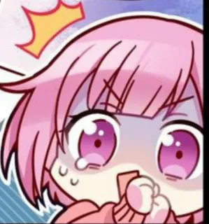😰 Anime, Desenho animado, Kawaii, Chocado/a, Envergonhado/a, Cabelo rosa, Fofo/a, Menina whatsapp sticker