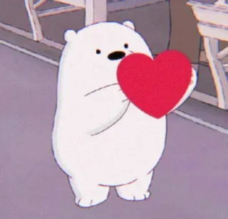 🧸 Ice Bear We Bare Bears Мультфильм, Медведь, Сердце, Милый, Белый медведь whatsapp sticker