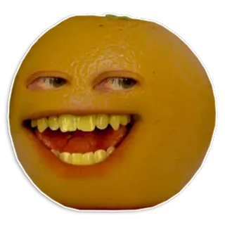 ☺️ Annoying Orange arancione, frutta, cartone animato, fastidioso, faccia telegram sticker